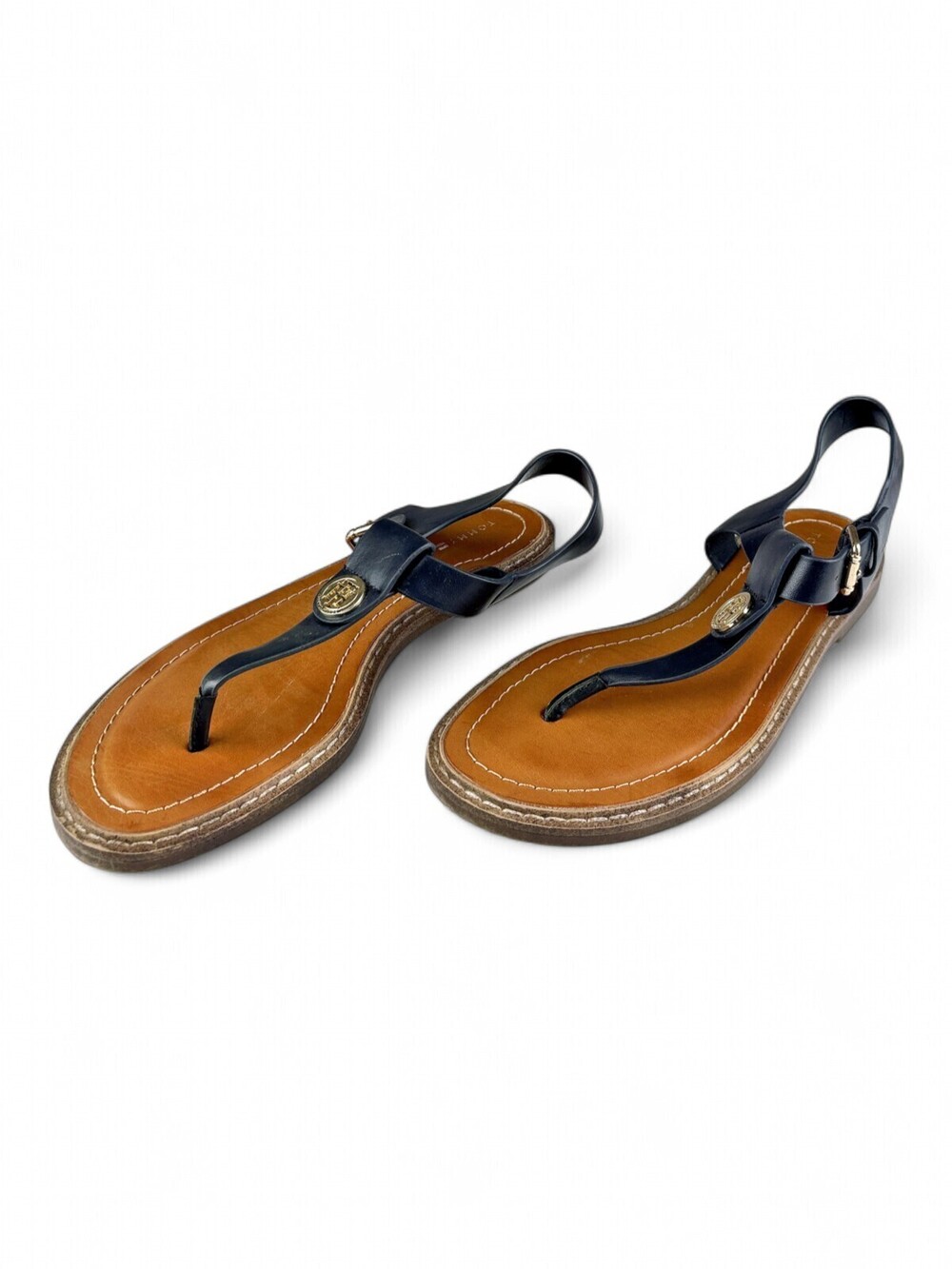 Tommy Hilfiger Leather Thong Slingback Sandals Sz 7.5